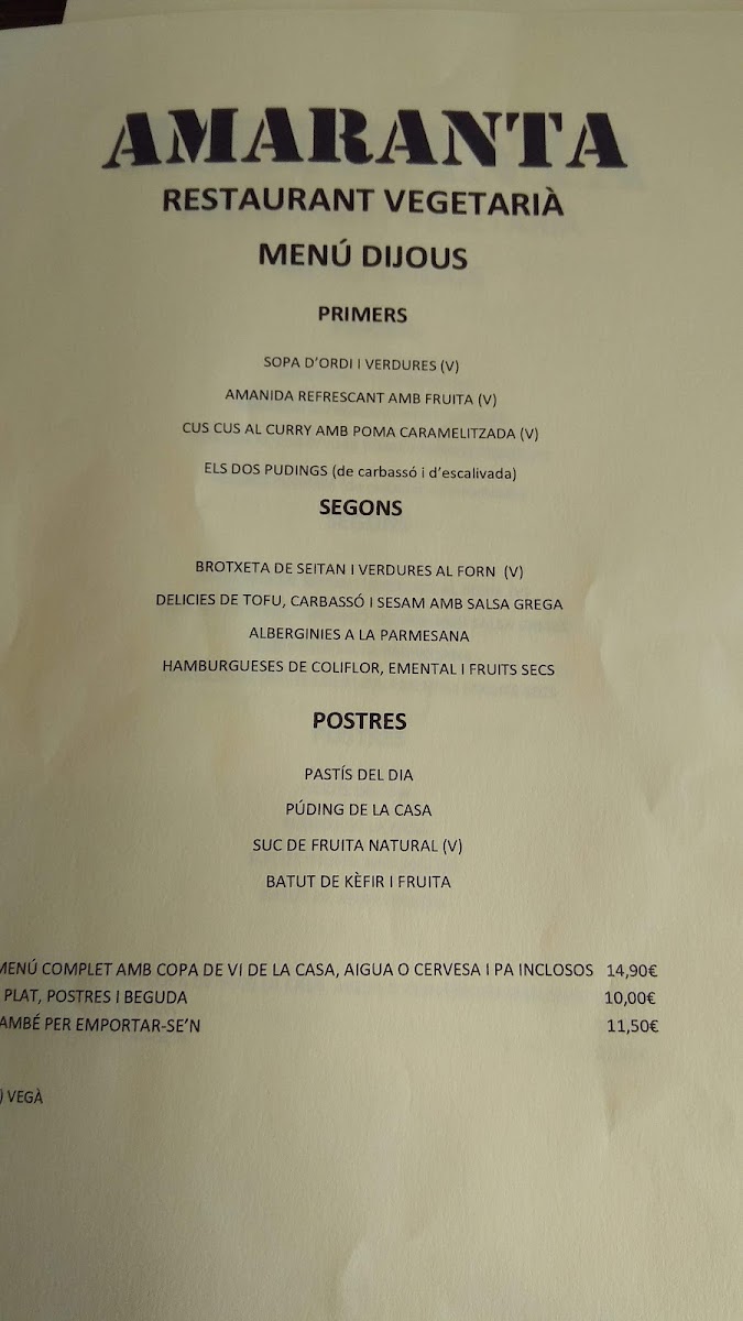 Menu Amaranta-5